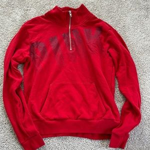 Pink quarter red zip up